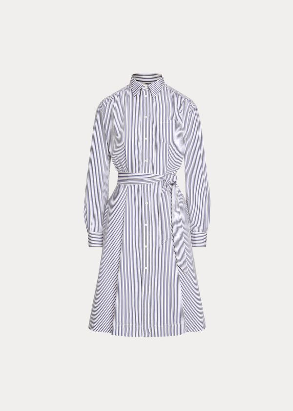 Women's Polo Ralph Lauren Striped Cotton Shirt Dress | 807324THW